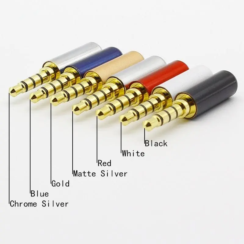7Pcs Copper Gold Plated 1/8&Quot; 3.5Mm Male Mini Jack Plug Soldering 4 Pole Plug Repair Headphone Cable Solder 3