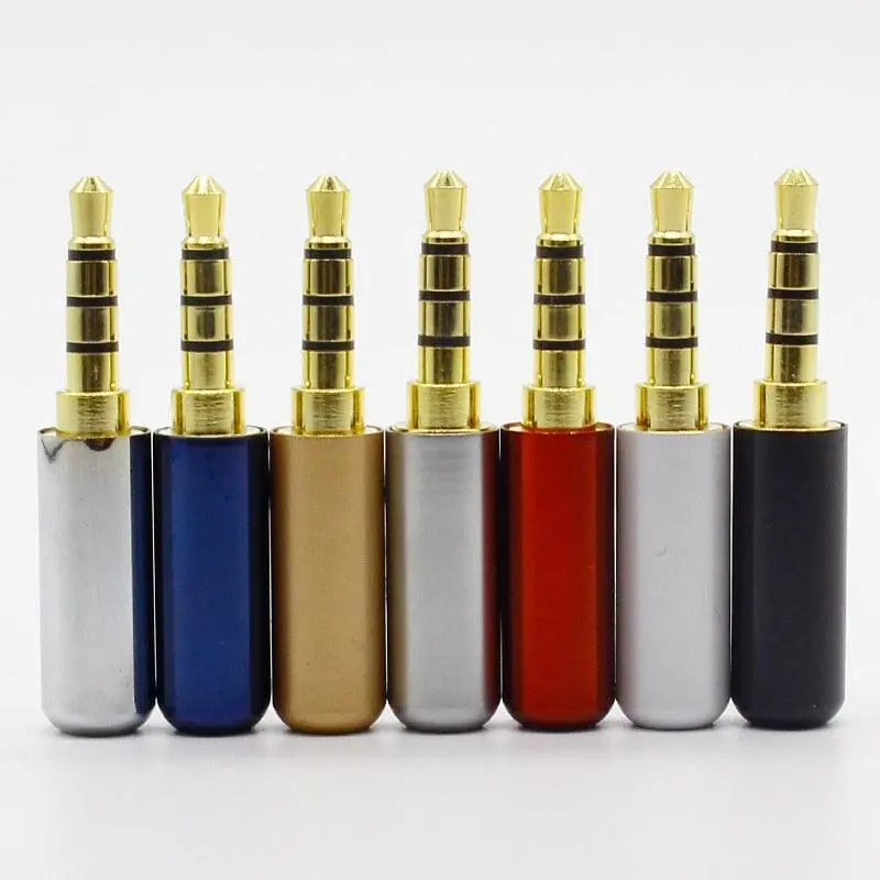7Pcs Copper Gold Plated 1/8&Quot; 3.5Mm Male Mini Jack Plug Soldering 4 Pole Plug Repair Headphone Cable Solder 5