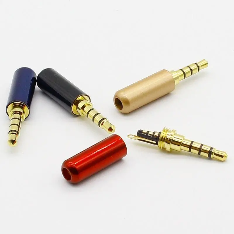 7Pcs Copper Gold Plated 1/8&Quot; 3.5Mm Male Mini Jack Plug Soldering 4 Pole Plug Repair Headphone Cable Solder 6