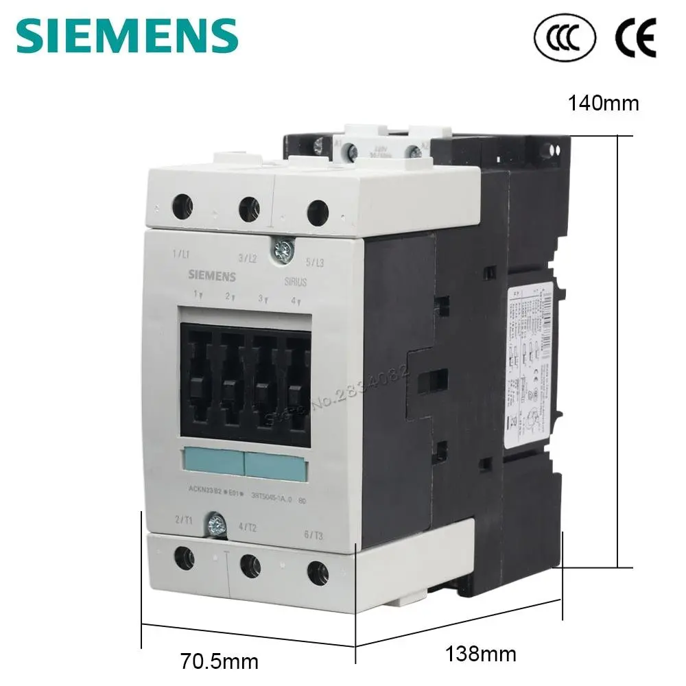 80A Ac Contactor 220V 50/60Hz Coil Voltage Ac 380V 3P 3No Contactor 3Rt5045-1An20 Siemens 1