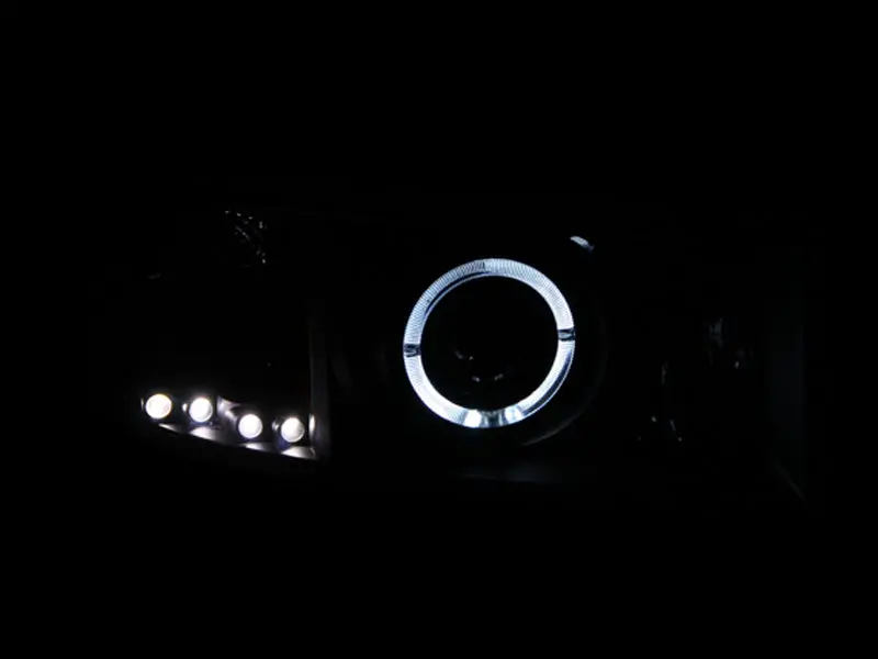 Anzo 1994-2001 Dodge Ram Projector Headlights W/ Halo Black 2