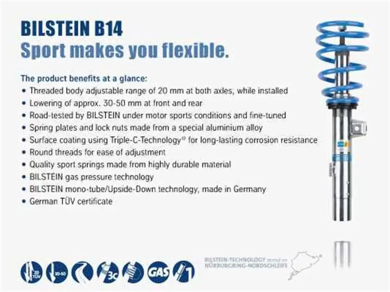 Bilstein B14 2001-2006 Bmw 330Ci Front And Rear Suspension Kit 2
