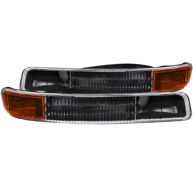 Anzo 1999-2006 Gmc Sierra 1500 Euro Parking Lights Black W/ Amber Reflector 1