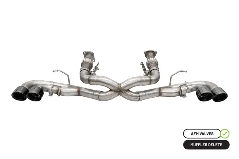 Corsa 20-25 Corvette C8 3In Xtreme Cat-Back Exhaust 4.5In Blk Quad Tips - Integrates Stock Afm Valve 1