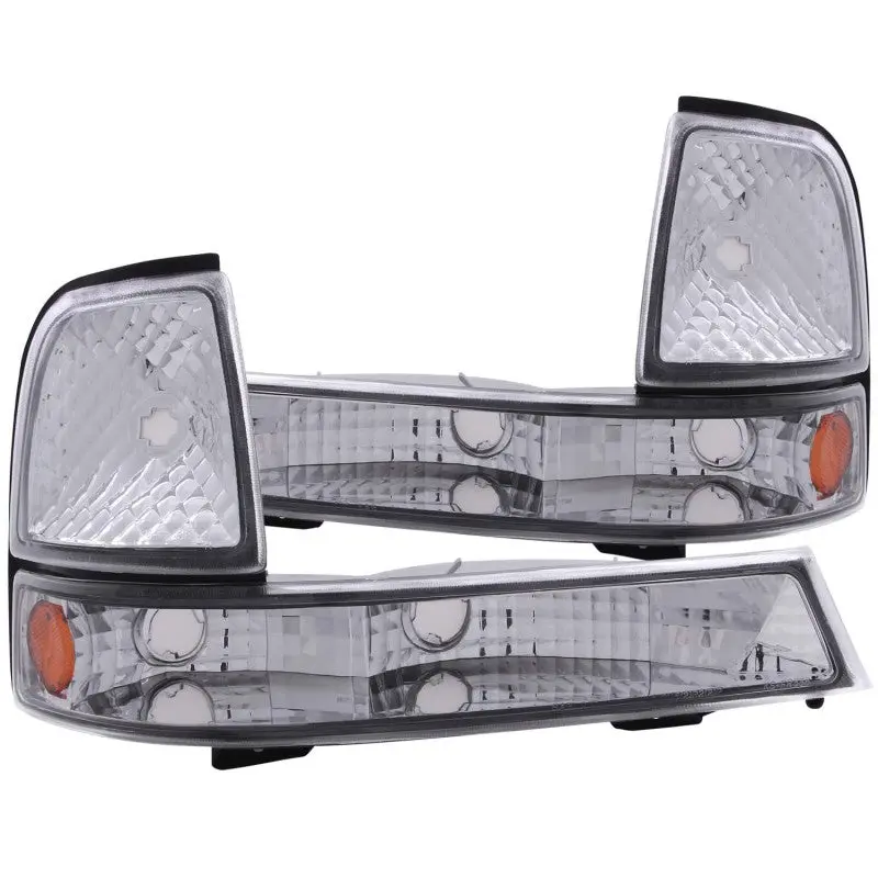 Anzo 1998-2000 Ford Ranger Euro Parking Lights Chrome W/ Amber Reflector 1