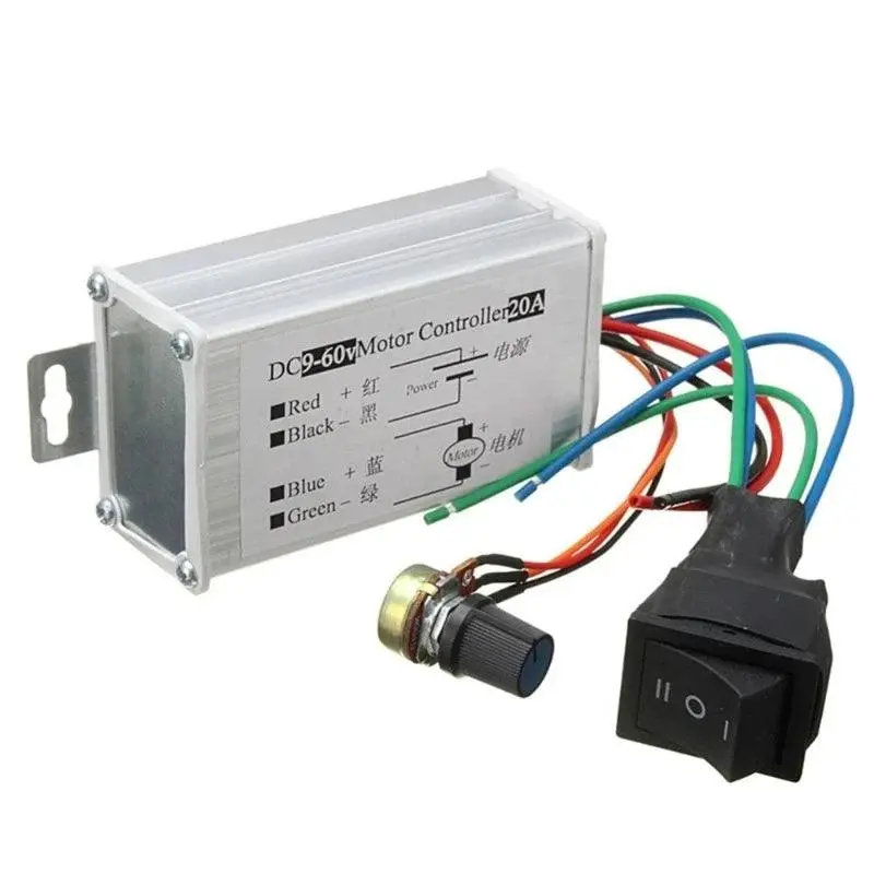 9V 12V 18V 24V 48V Dc Motor Controller Pwm Speed Dc9v-60V 20A 1200W 1