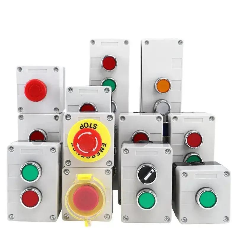 Arrow Symbol Indicates Start And Stop Self-Reset Momentary Waterproof Button Box Switch Emergency Stop Industrial Control Box 1