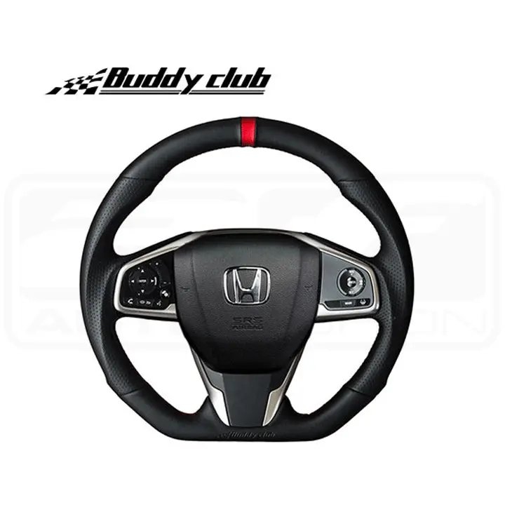 Buddy Club Racing Spec Leather Steering Wheel - 2016+ Civic / 2017+ Civic Type-R Fk8 1