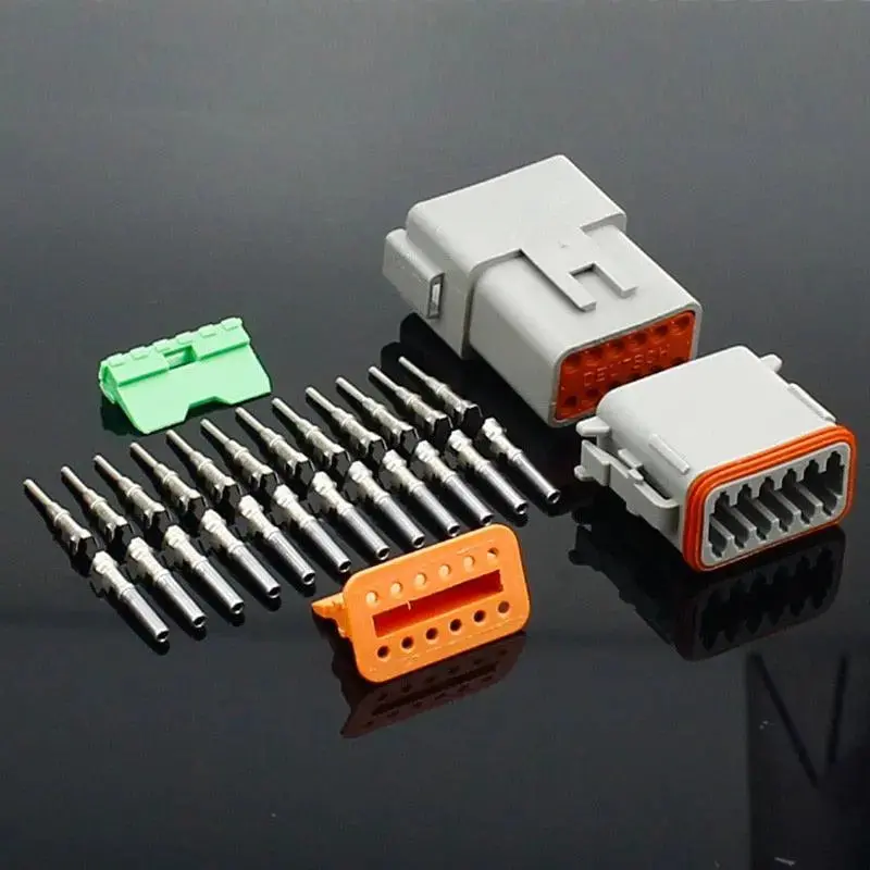 1 Set Dt Conector Dt06-2S/Dt04-2P 2P 3P 4P 6P 8P 12P Waterproof Electrical Connector For Car Motor Truck With Pins 6