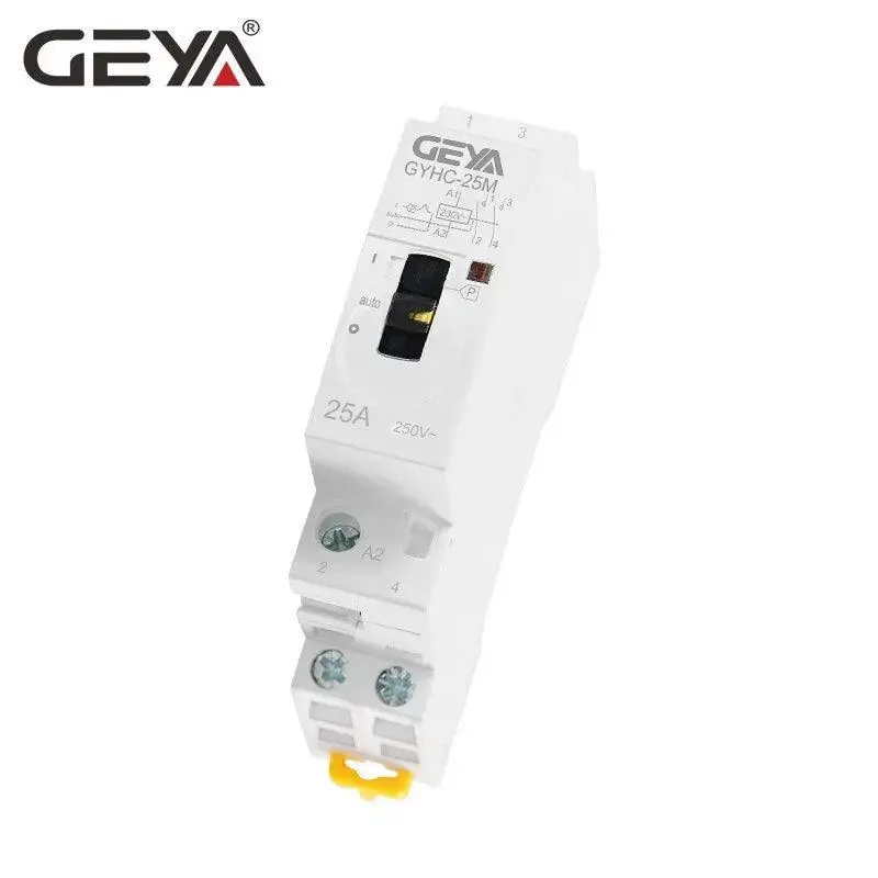 Geya Manual Control Household Contactor Din Rail Type Modular Contactor 2P 16A 20A 25A 2No Or 2Nc 220V 3