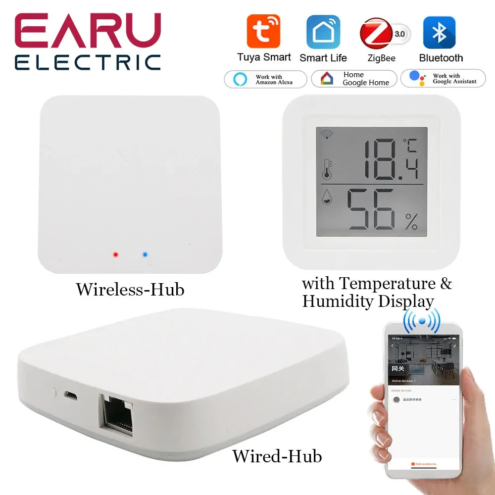 Tuya Zigbee Smart Gateway Hub Bluetooth Mesh Voice Remote Control Wireless/Wired Gateway Bridge For Smart Life Alexa Google Home 1