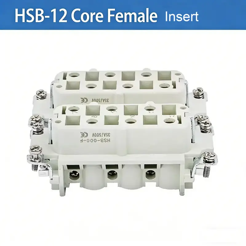 Rectangular Heavy Duty Connector Hsb-4/6/12 Pin 35A High Current Waterproof Aviation Plug & Socket 20