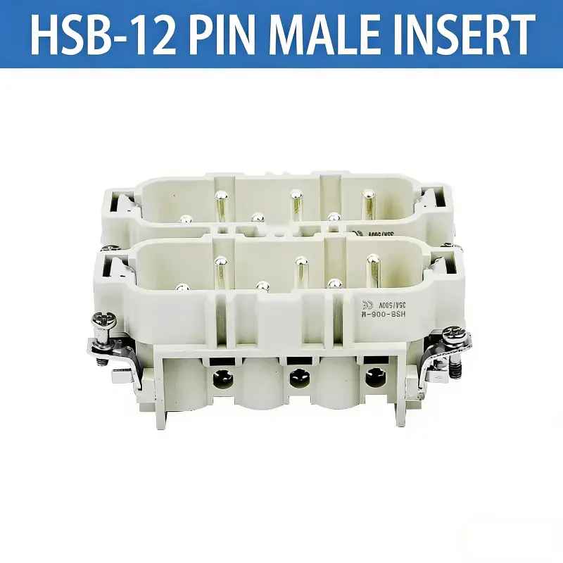 Rectangular Heavy Duty Connector Hsb-4/6/12 Pin 35A High Current Waterproof Aviation Plug & Socket 19