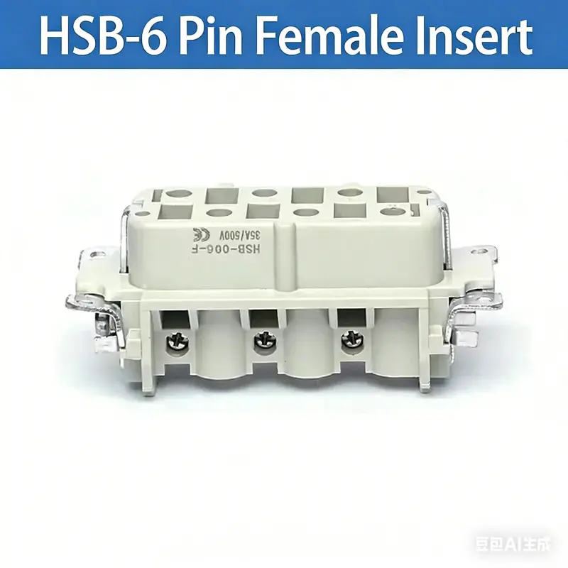 Rectangular Heavy Duty Connector Hsb-4/6/12 Pin 35A High Current Waterproof Aviation Plug & Socket 18