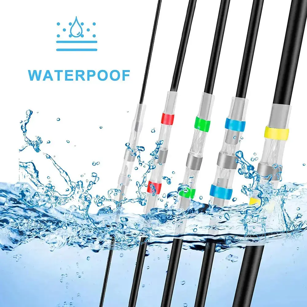 Heat Shrink Butt Crimp Terminals Waterproof Solder Seal Electrical Connectors Wire Cable Splice Kit Automotive Marine 5