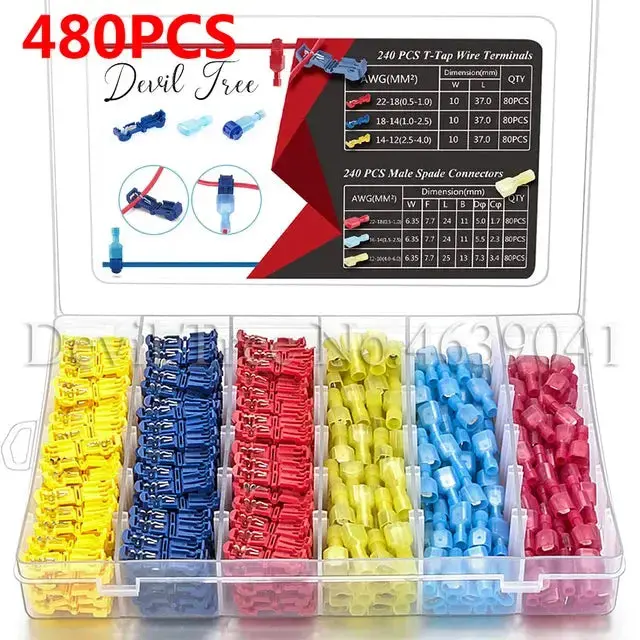 Heat Shrink Butt Crimp Terminals Waterproof Solder Seal Electrical Connectors Wire Cable Splice Kit Automotive Marine 11