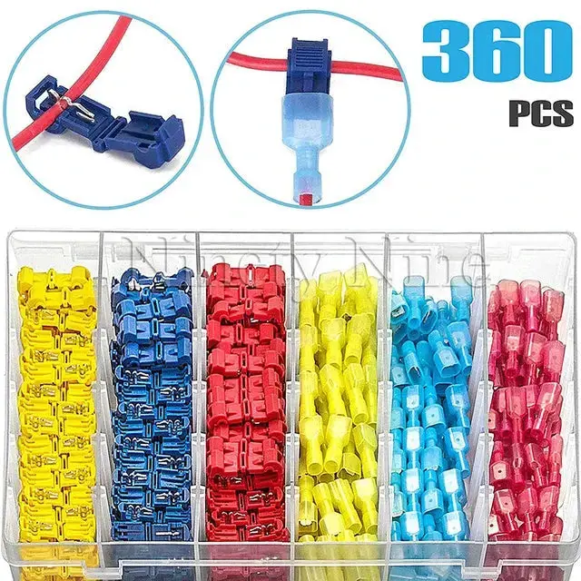 Heat Shrink Butt Crimp Terminals Waterproof Solder Seal Electrical Connectors Wire Cable Splice Kit Automotive Marine 12