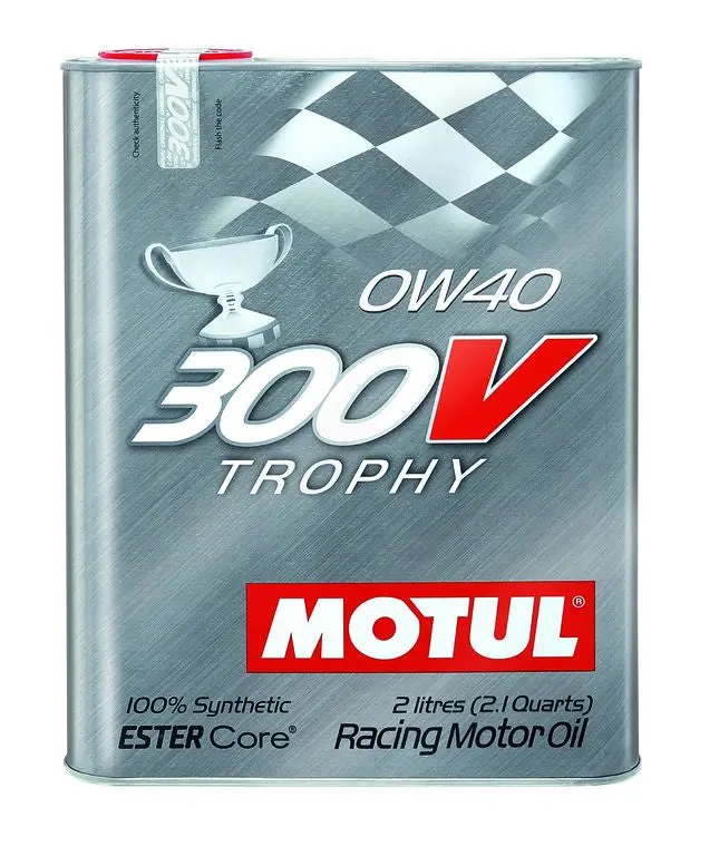 Motul Synthetic Ester Racing Oils 300V Trophy 0W40 - 2L (2.1Qt) 1