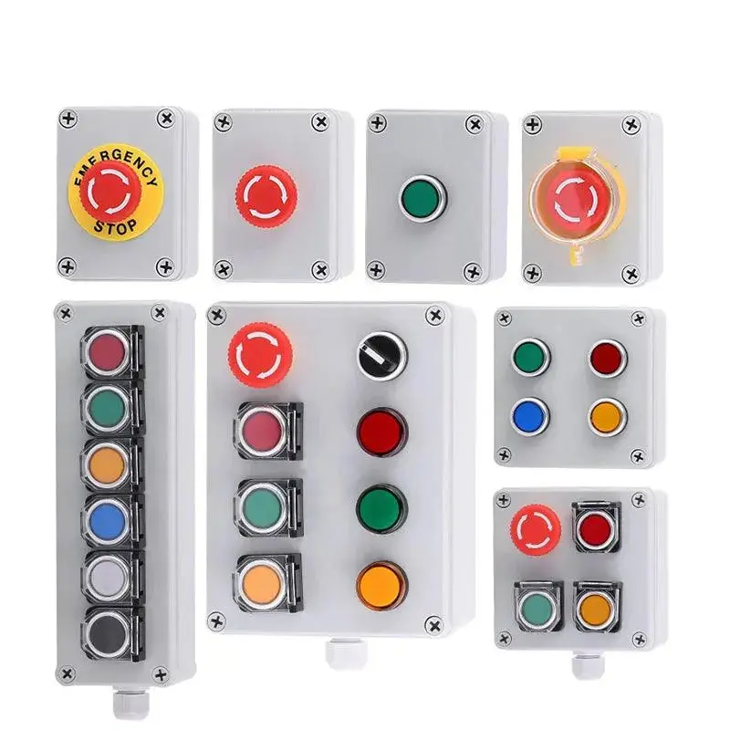 Multiple Specifications With Button Switch Box Emergency Stop Start Switch Alarm Self-Locking Motor Control Box Customization 1