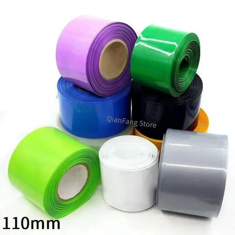 Pvc Heat Shrink Tube 110Mm Width Blue Multicolor Shrinkable Cable Sleeve Sheath Pack Cover For 18650 Lithium Battery Film Wrap 1