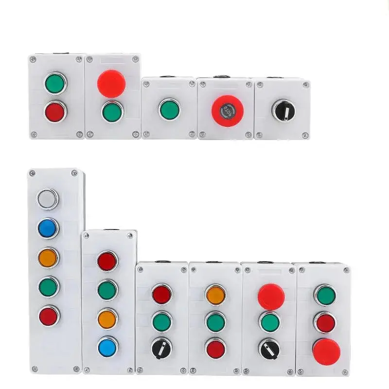 Push Button Switch Control Box Emergency Stop Button Indicating Plastic Electrical Box Spring Hand-Held Self-Starting Waterproof 1