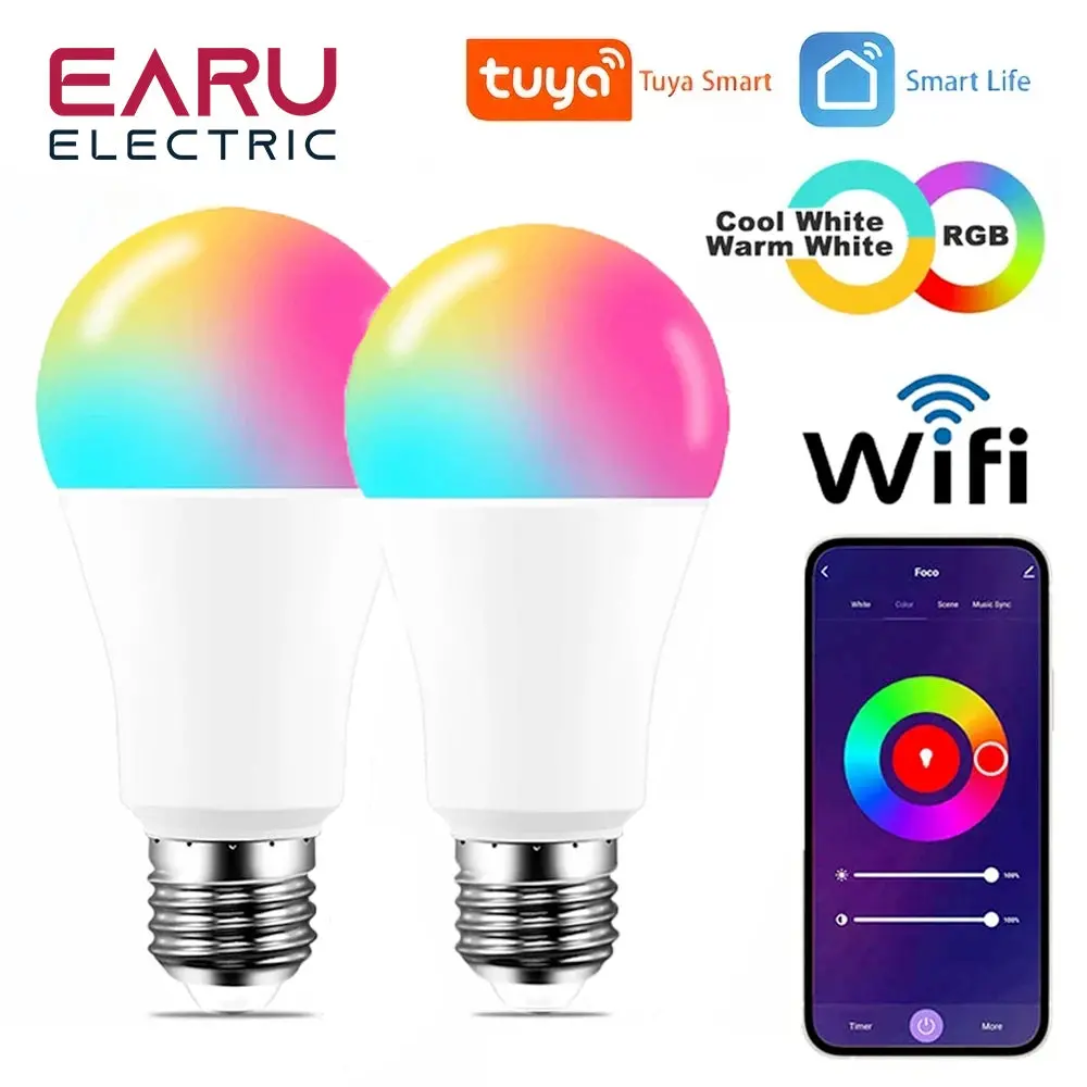 Dimmable 18W 15W Smart Led Light Bulb Rgb Cct E27 Tuya Wifi Smart Home Led Lamp Compatible With Alexa Amazon Google Assistant 1