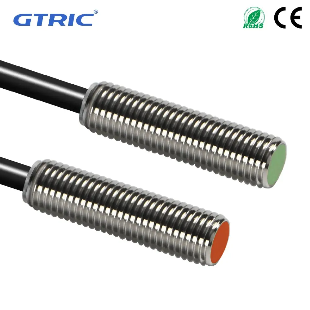 Gtric M8 Inductive Proximity Sensor Switch 12-24V Dc Short Type Flush Pr08-1.5Dn Pr08-1.5Dp Npn Pnp 1.5Mm Sensing Distance 1