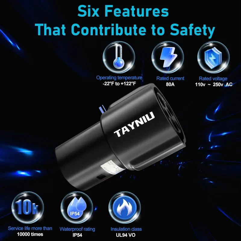 Tayniu Tesla Charging Adapter J1772 To Tesla Adapter Type 1 To Tesla Connector For Tesla Model Y S 3 X And Type 1 Ev Charger 2