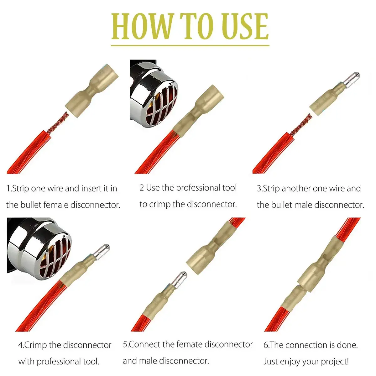 20/50Pcs Heat Shrink Bullet Terminal Solder Waterproof Insulated Butt Electrical Connector Wire Female Male Splice Terminals Kit 5