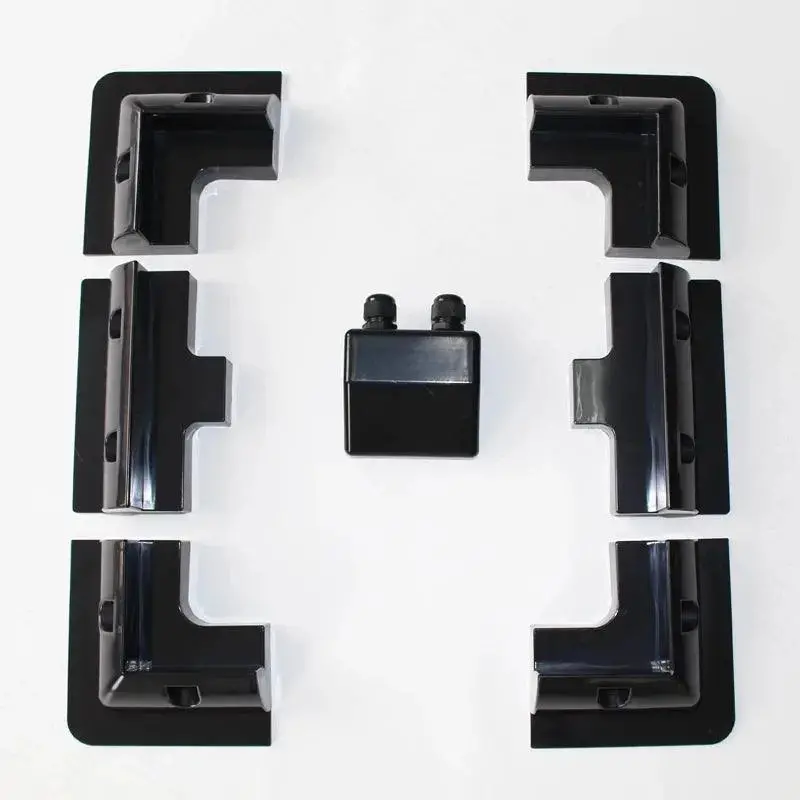 1 Set/Lot Black Color 7Pcs/Set Full-Set-Black-Abs-Solar-Panel-Mounting-Brackets-With-Cable-Gland-Amp For Caravan Motor Home Rv 1