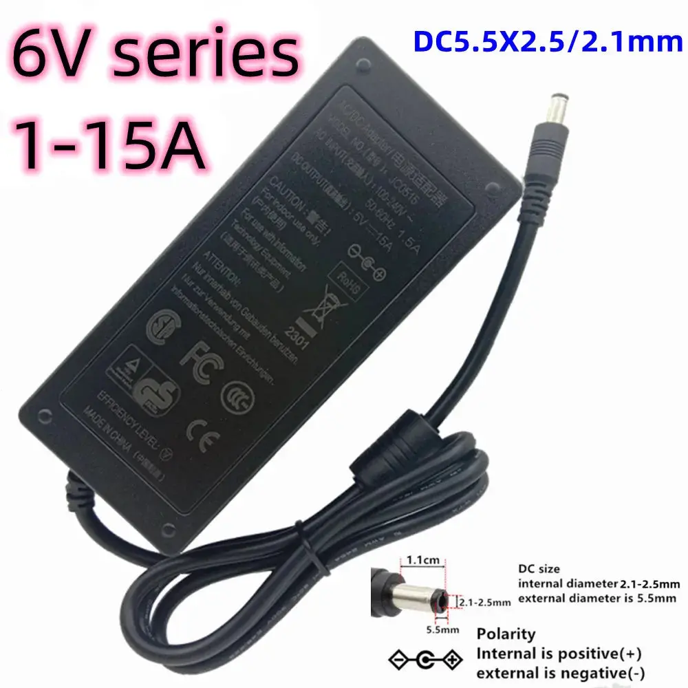 6V 6V 1A 2A 3A 4A 5A 5.5A 6A 10A 15A Switch Power Supply  Ac 110V-220V To Dc Lighting Transformer Electronic Adapter Converter 1