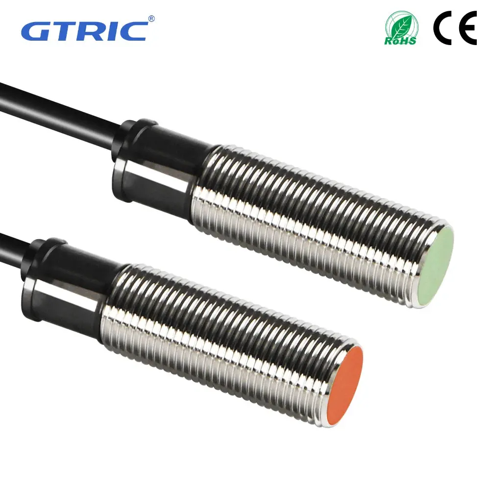 Gtric Pr12-2Dn Pr12-2Dp Inductive Proximity Sensor Switch M12 Flush Pr12 Short Type 12-24V Dc Npn Pnp 2Mm Metal Proximity Switch 1