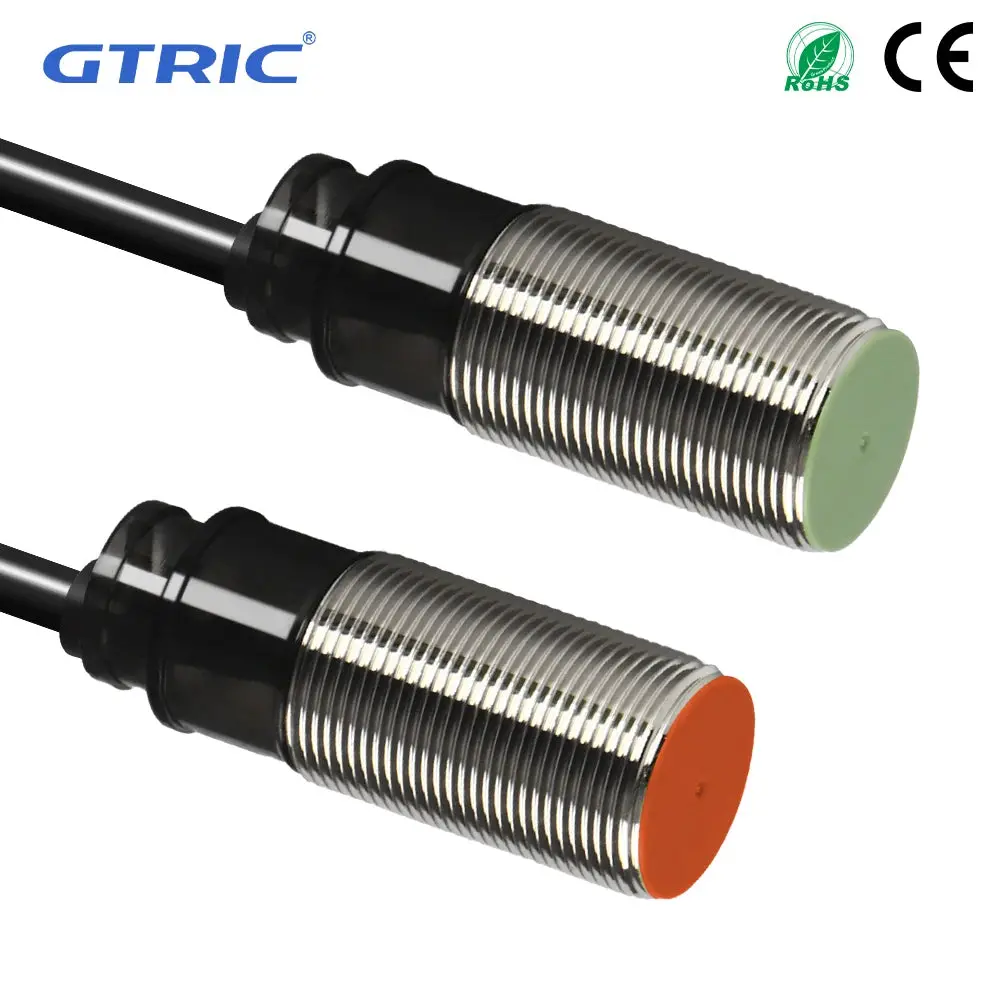 Gtric Pr18 Series Proximity Sensor Switch 12-24Vdc Npn Pnp Pr18-5Dn Pr18-5Dp 5Mm Sensing M18 Flush Inductive Proximity Switch 1