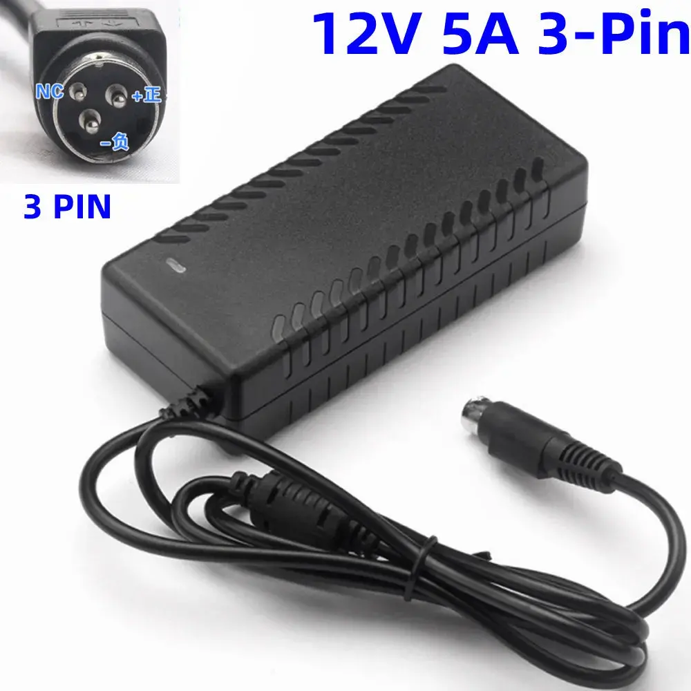 12V 5A 3 Pin Power Supply 60W 12V 5000Ma Ac-Dc 3-Pin Constant Voltage Adapter For Barcode Machine Thermal Printer Lcd Display 1
