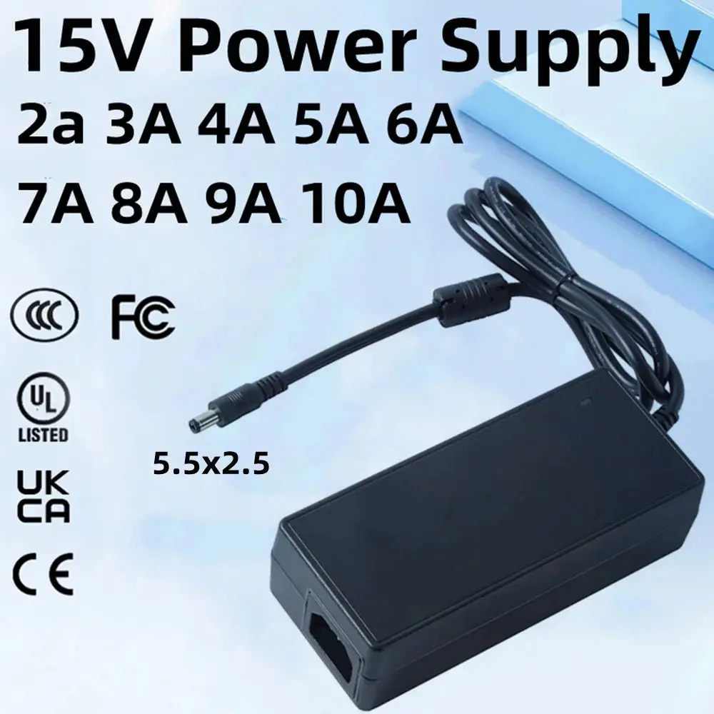 Us Plug Universal Power Adapter Acdc Adapte 15V2a 15V 3A 4A 5A 6A 7A 8A 9A 10A Switch Power Supply Adaptor Current Source Converter Main 1