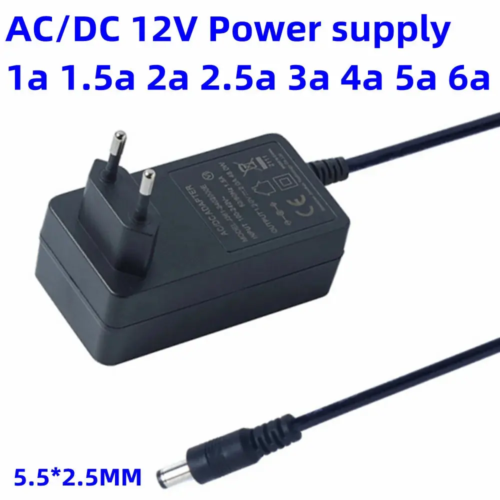 12V 1A 1.5A 2A 2.5A 3A 4A 5A 6A Volt Acdc Adapter Common Adaptor Switch Mode Power Supply Adapter Electric Current Source Mains 1