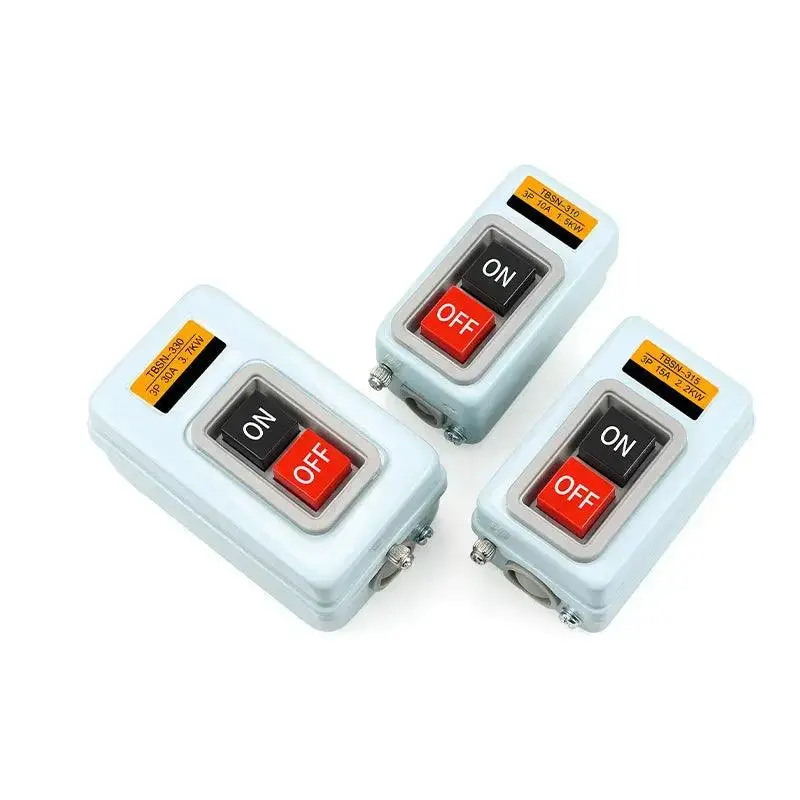 Start Push Button Switch Ac220v 380V 3 Phase Bs211b Bs216b Bs230b Motor Control Start Stop On-Off 3.7Kw 1