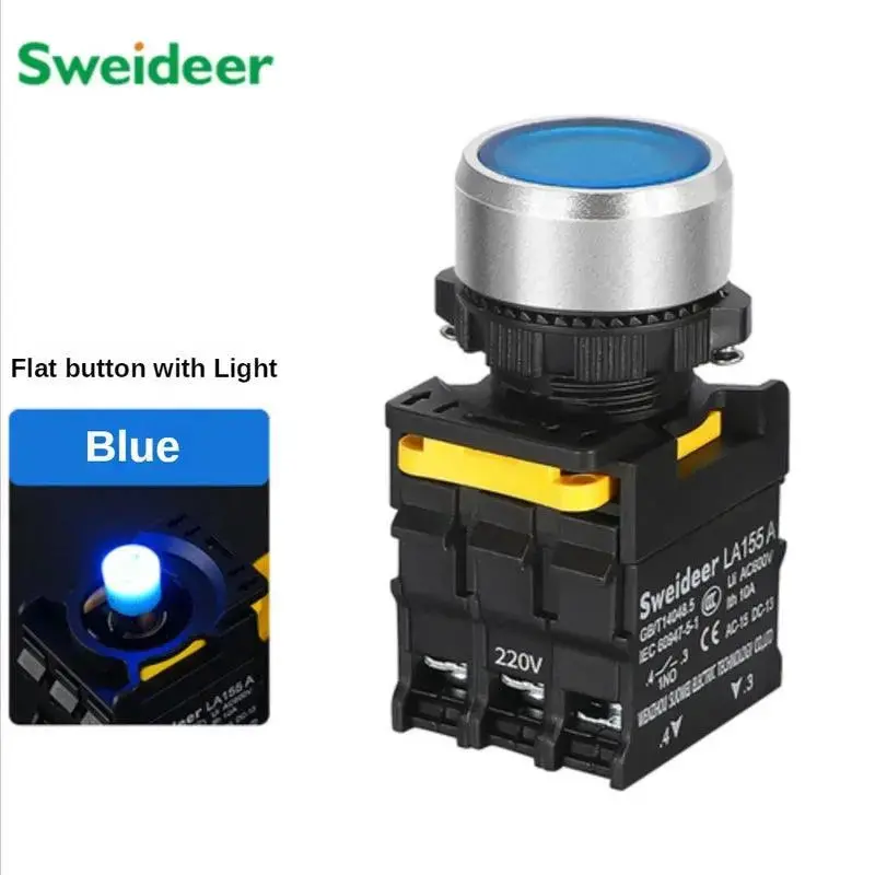 22mm Industrial LED Push Switch – IP65-Rated, 1NO Contact, 10A Load, Compatible with 12V/24V/220V Circuits - Image 9