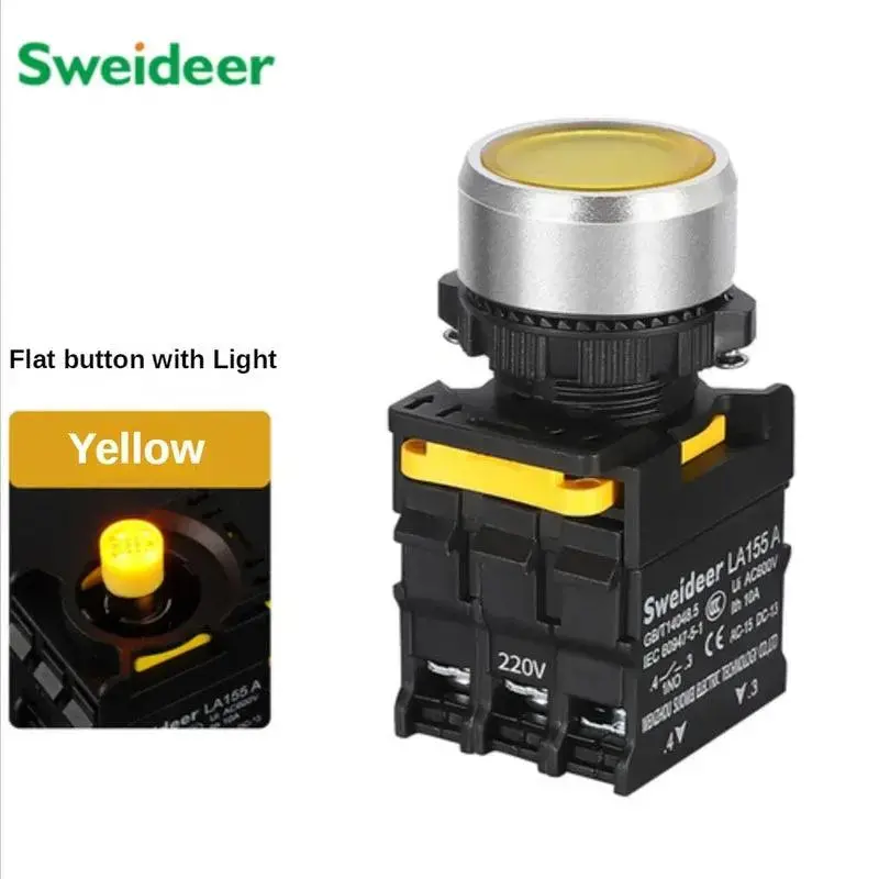 22mm Industrial LED Push Switch – IP65-Rated, 1NO Contact, 10A Load, Compatible with 12V/24V/220V Circuits - Image 11