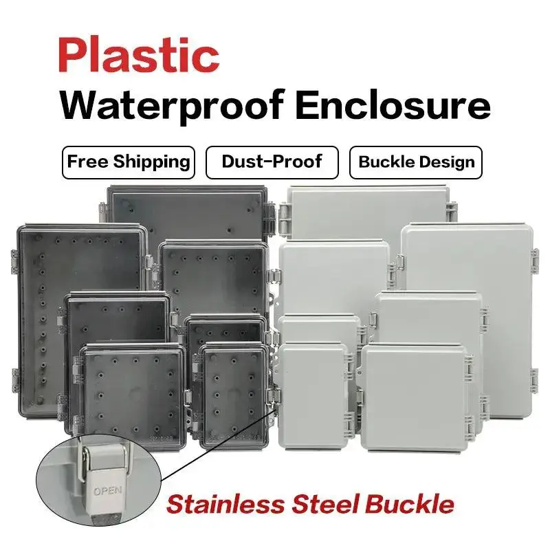 Waterproof Plastic Enclosure With Hasp Electrical Junction Box Outdoor Sealed Switch Power Case Electrical Distribution Boxes 1