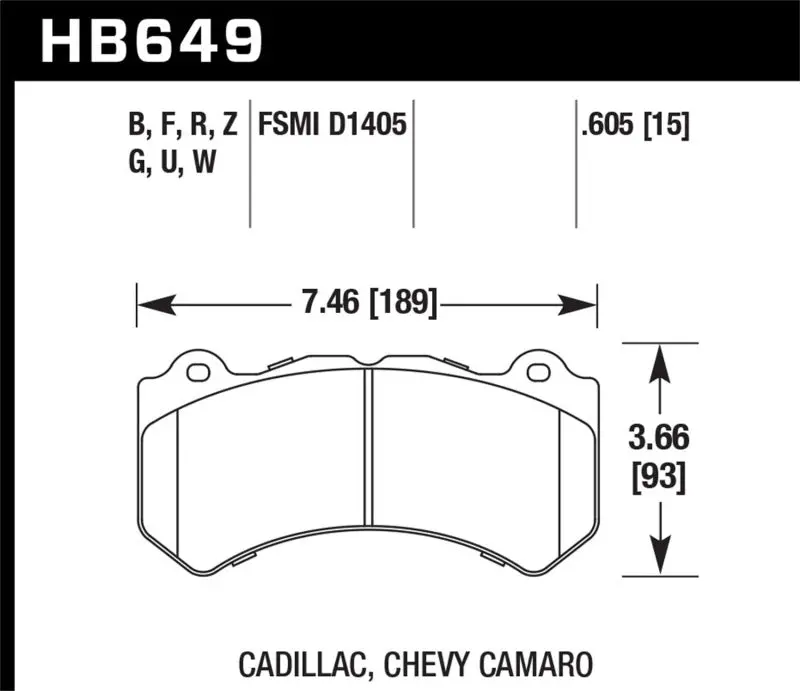 Hawk 08-12 Cadillac Cts-V / 12 Jeep Grand Cherokee (Wk2) Srt8 Dtc-60 Front Race Brake Pads 1