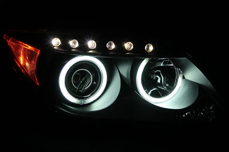 Anzo 2005-2010 Scion Tc Projector Headlights W/ Halo Black (Ccfl) 2