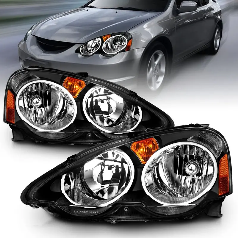 Anzo 2002-2004 Acura Rsx Crystal Headlights Black 2