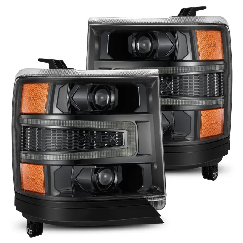 Alpharex 16-18 Chevy 1500Hd Luxx Led Proj Headlights Alpha-Bk W/Seq Atv Lgt / Seqsig (Req Pn 810023) 1