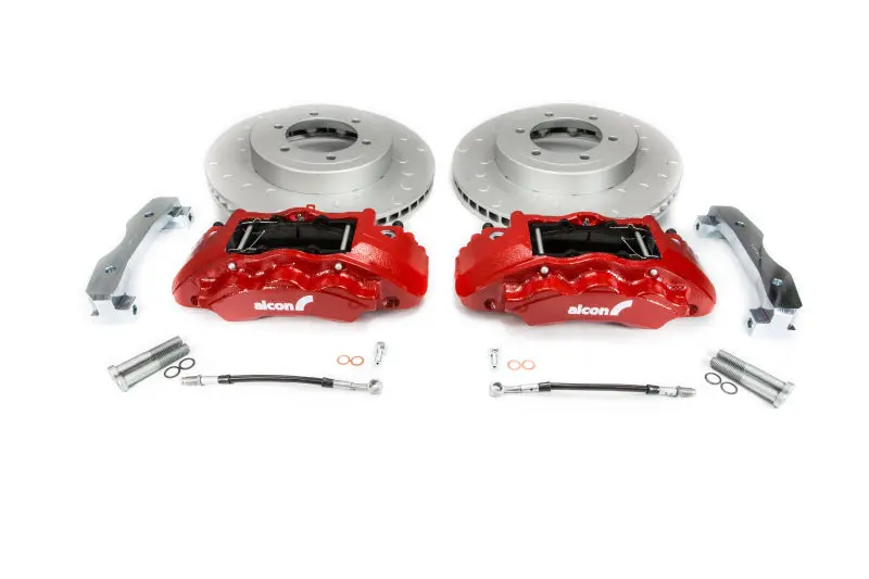 Alcon 2016+ Toyota Tacoma W/ 17In+ Wheels 352X30mm Rotors 6-Piston Calipers Front Brake Kit - Red 1