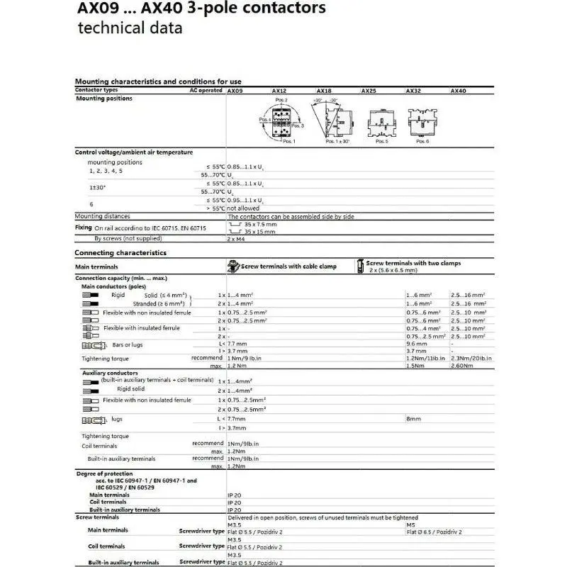 Abb- Contactors Ax Series 9A~300A 9