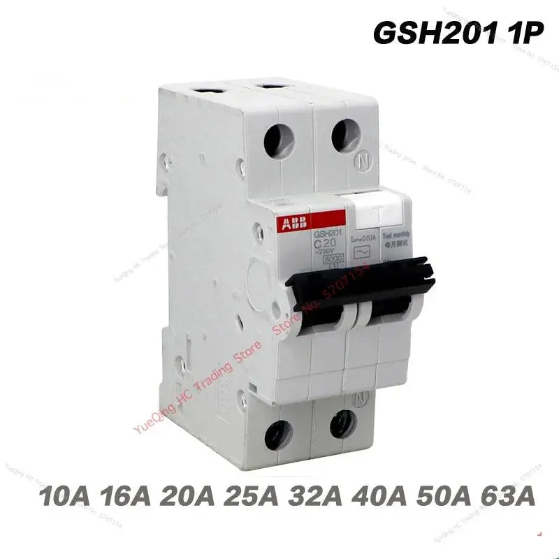Abb Electric Gsh201 1P+N 2P Ac-C 40A 30Ma Mini Air Leakage Circuit Breaker Protection Switch 1