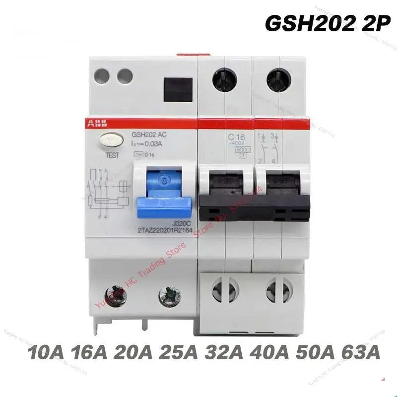 Abb Electric Gsh202 2P Ac-C 40A 63A 30Ma Mini Air Leakage Circuit Breaker Protection Switch 1