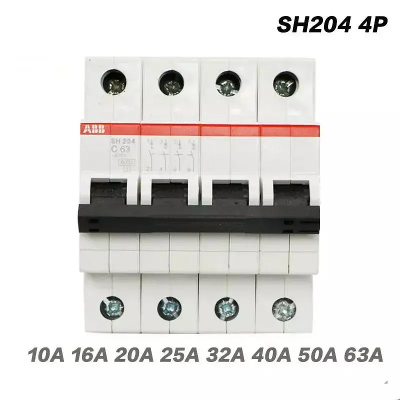Abb Electric Sh204 All Series Mcb Miniature Circuit Breaker 4P C10a 16A 20A 25A 32A 40A 50A 63A 1