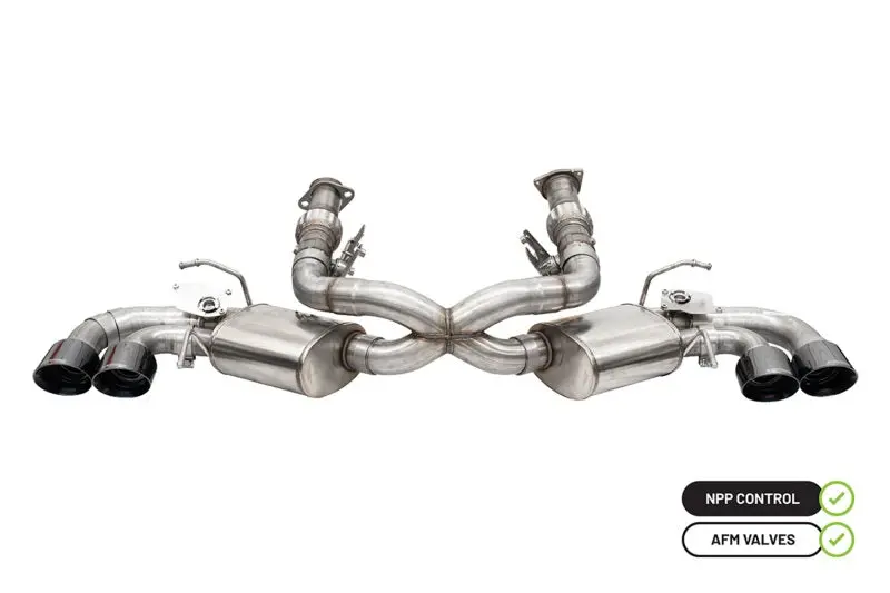 Corsa 2020-25 Corvette C8 3In Valved Cat-Back 4.5In Blk Quad Tips - Fits Factory Perf Exhaust W/ Afm 1